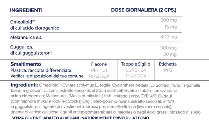 N.53 | COLESTEROLO CAIGUA,MELA ANNURCA, GUGGUL  e Omeolipid® |